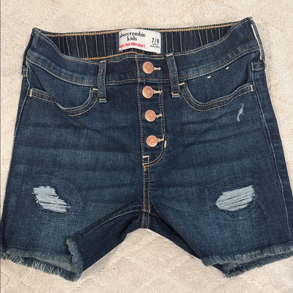 Abercrombie Kids Distressed Blue Jean Shorts